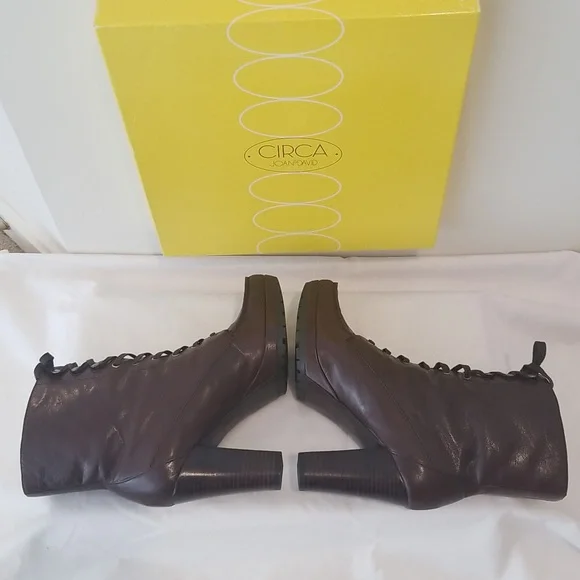 CIRCA Joan & David Dk. Brown Leather Bootie - Picture 7 of 9